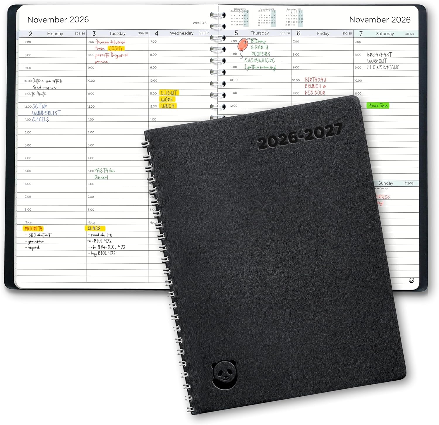 Academic Diary 2026-2027 by  - A5 Diary, Week to View - Softcover, 30 Minute Intervals Teacher Planner, Mid Year Work and Appointment Diary, July 2026 to August 2027