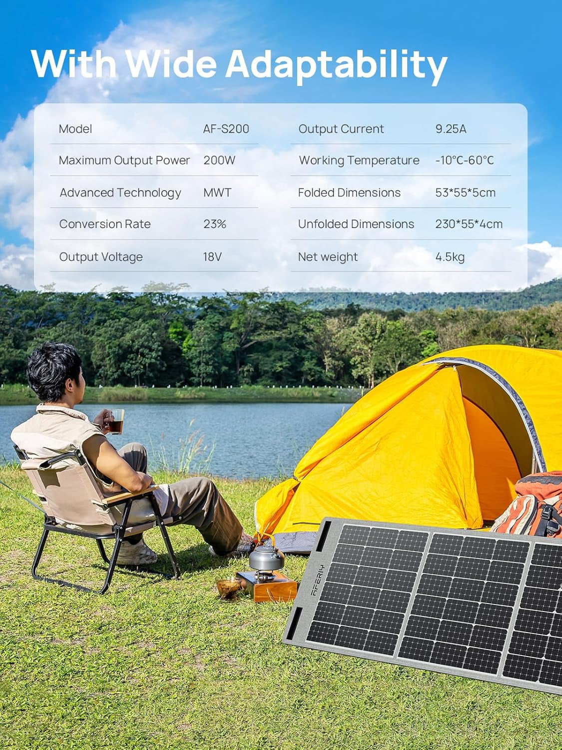 Portable Power Station 2400W with 200W Solar Panel, 2048Wh Portable Power Station Lifepo4 230V AC Outlets, UPS, Solar Generator, Electric Generator for Rv/Camping/Home