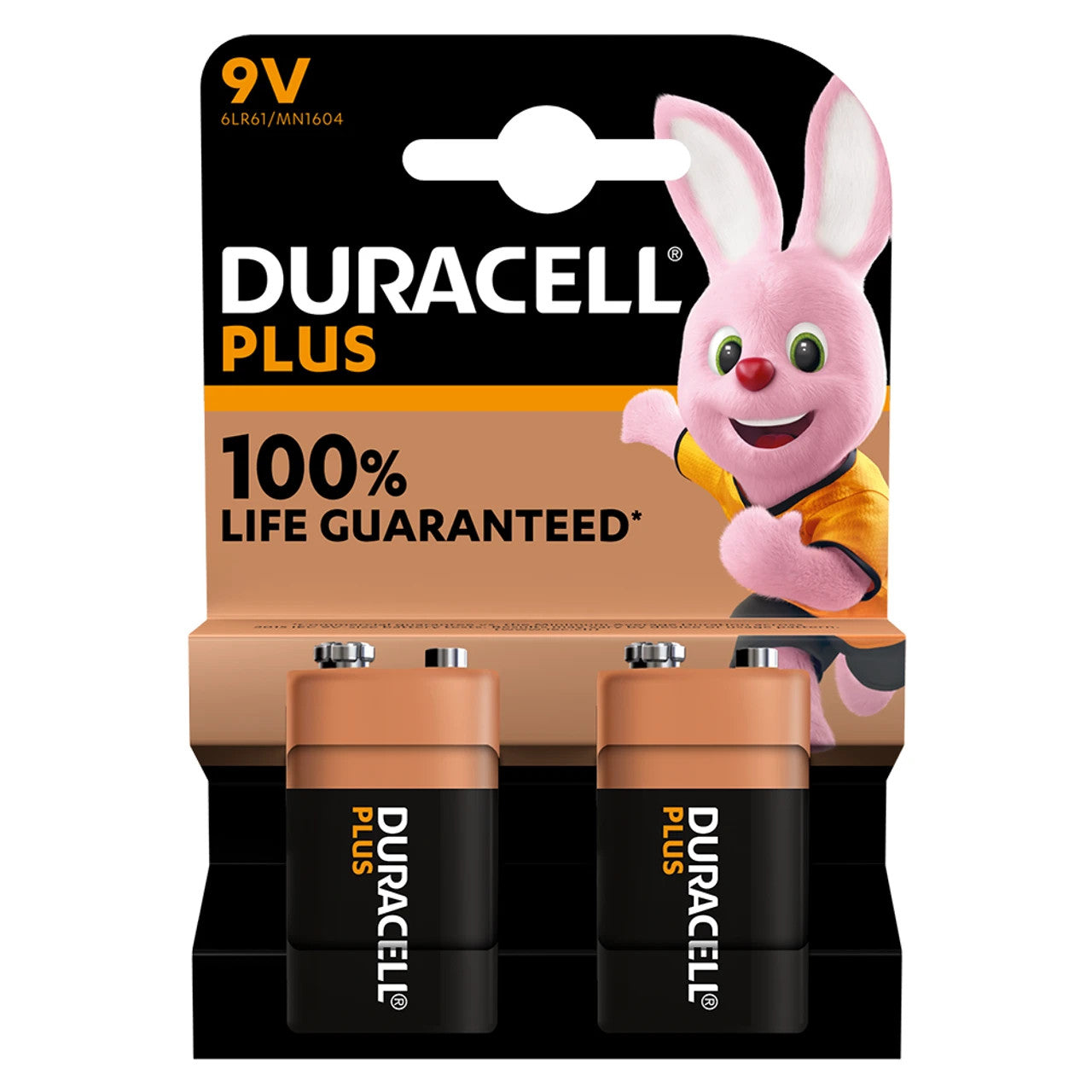 2X Duracell 9V PP3 plus Power Batteries Smoke Alarm LR22 MN1604 Long Lasting
