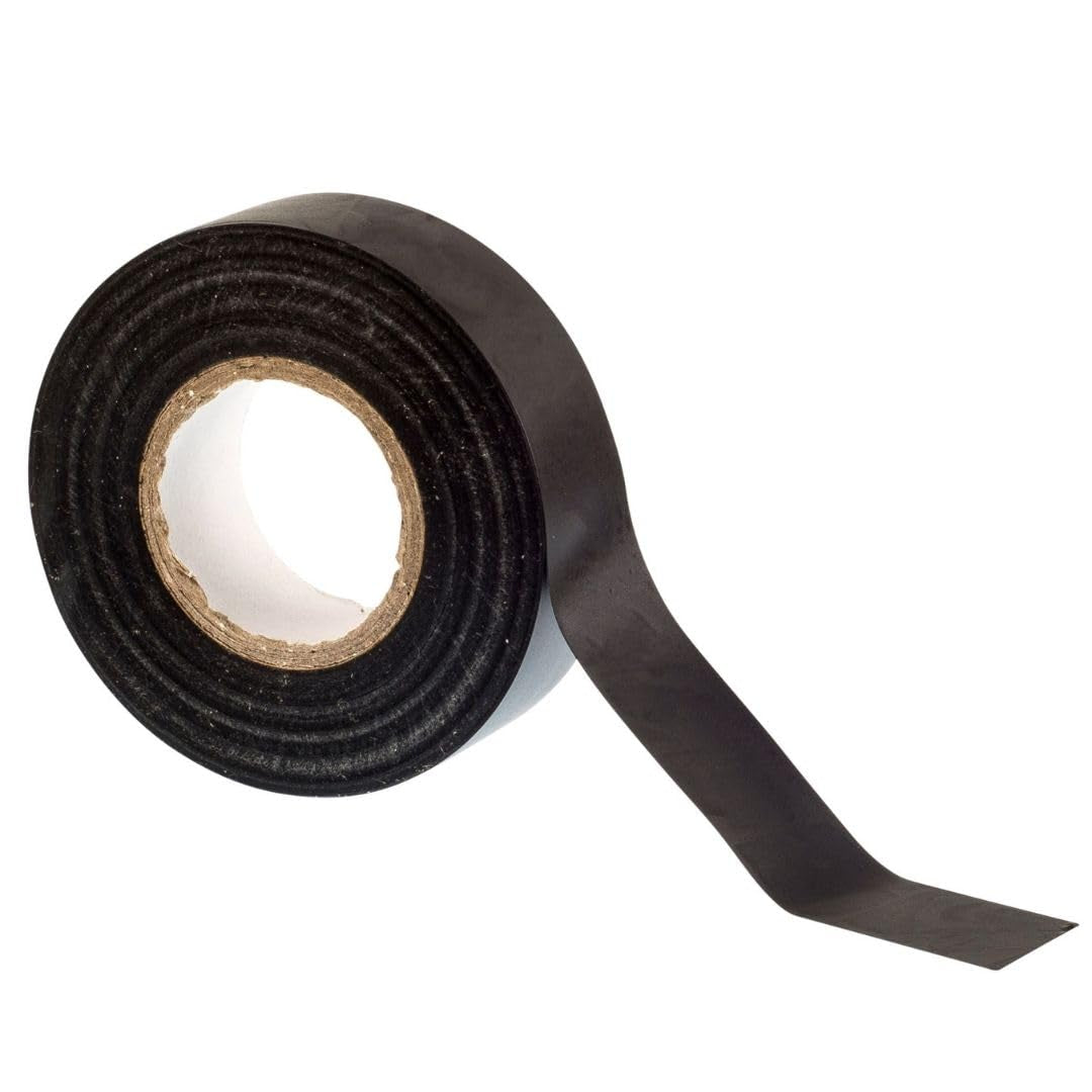 Black Electrical Tape, 19Mm X 20M, 10 Rolls of Strong Self-Adhesive PVC Insulation Tape for Insulating, Repairing and Protecting Electrical Wires