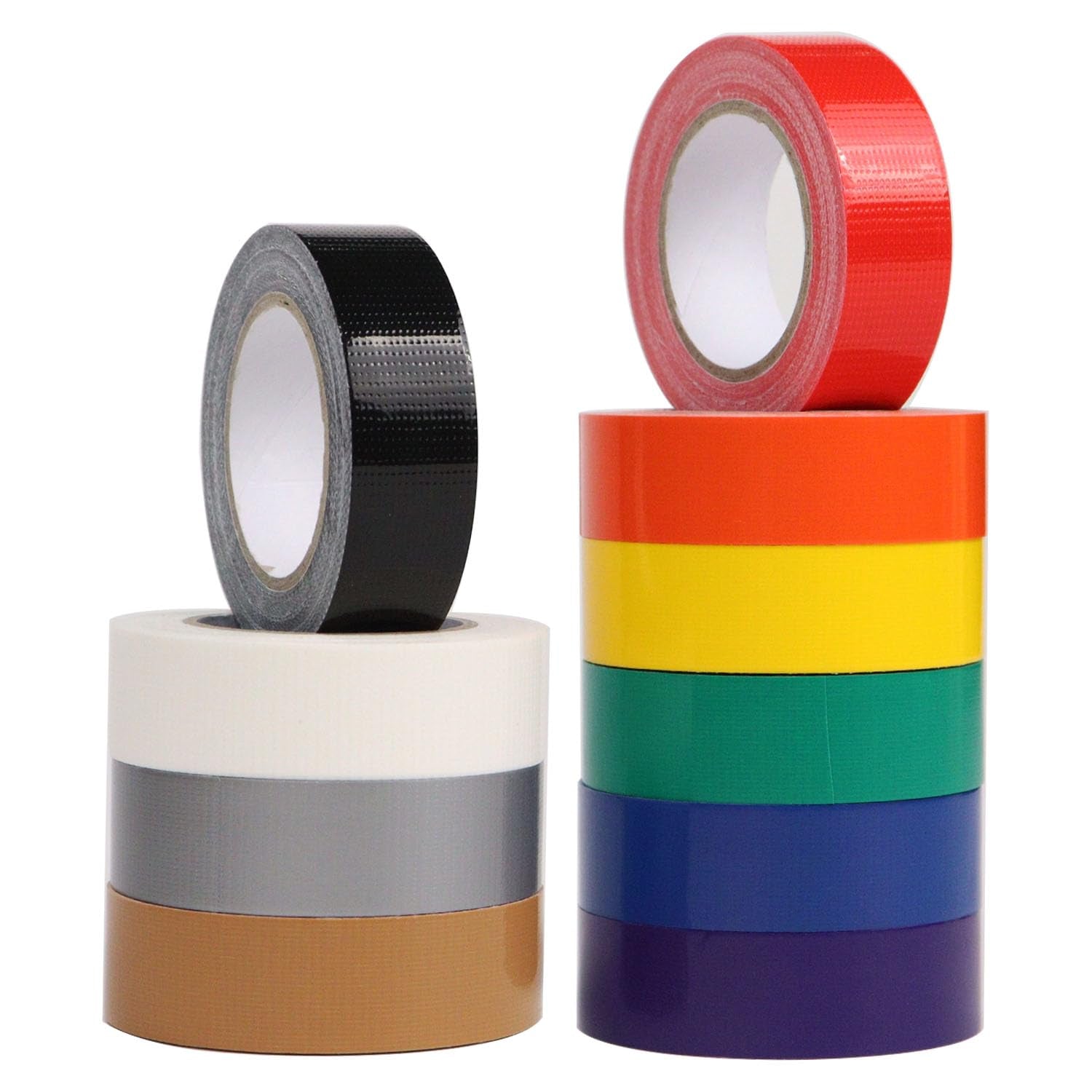 10 Rolls Mixed Color Duct Tape -19Mm X 9.14M | Heavy Duty Strong Adhesive Duct Tape for DIY, Repair, Indoor/Outdoor, Craft