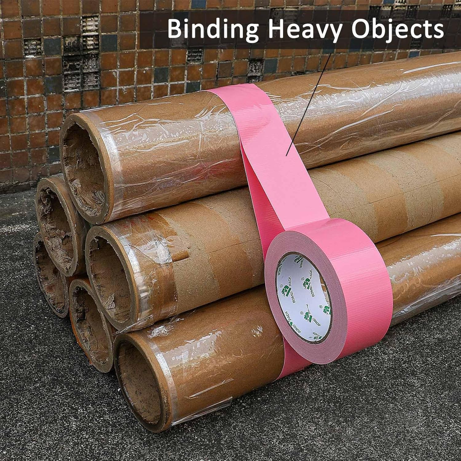 2 Packs Pink Duct Tape Reinforced Cloth Gaffer Tape 48 Mm X 30 Y,230 Mic Thick Sticky for Pipeline Ducts Fixing Repairing,Heavy Duty Moving Boxes Sealing,Bundling,Strapping,Labeling