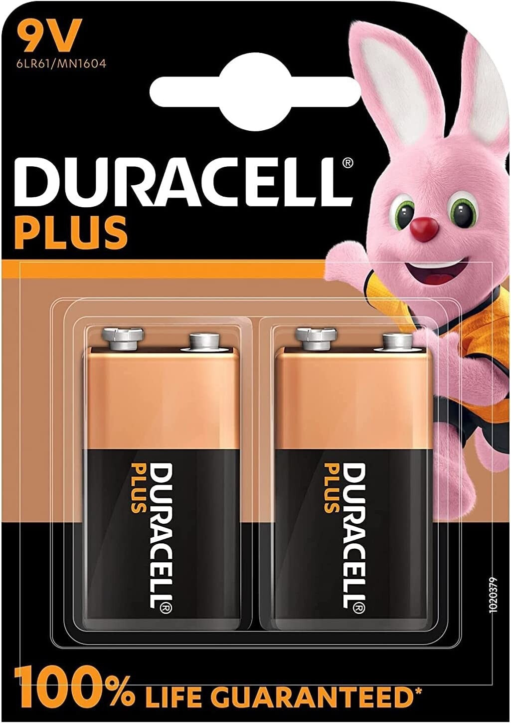 2X Duracell 9V PP3 plus Power Batteries Smoke Alarm LR22 MN1604 Long Lasting