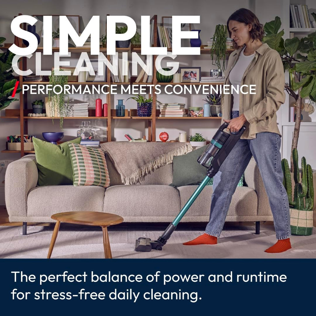 HF1 Max Cordless Vacuum Cleaner anti Hair Wrap 200W, 50-Min Runtime Rechargeable, 3 Speeds, Double Edge Cleaning, LED Headlight, HEPA Fliter, Crevice Tool & Motorised Pet Tool [HF1M10P]