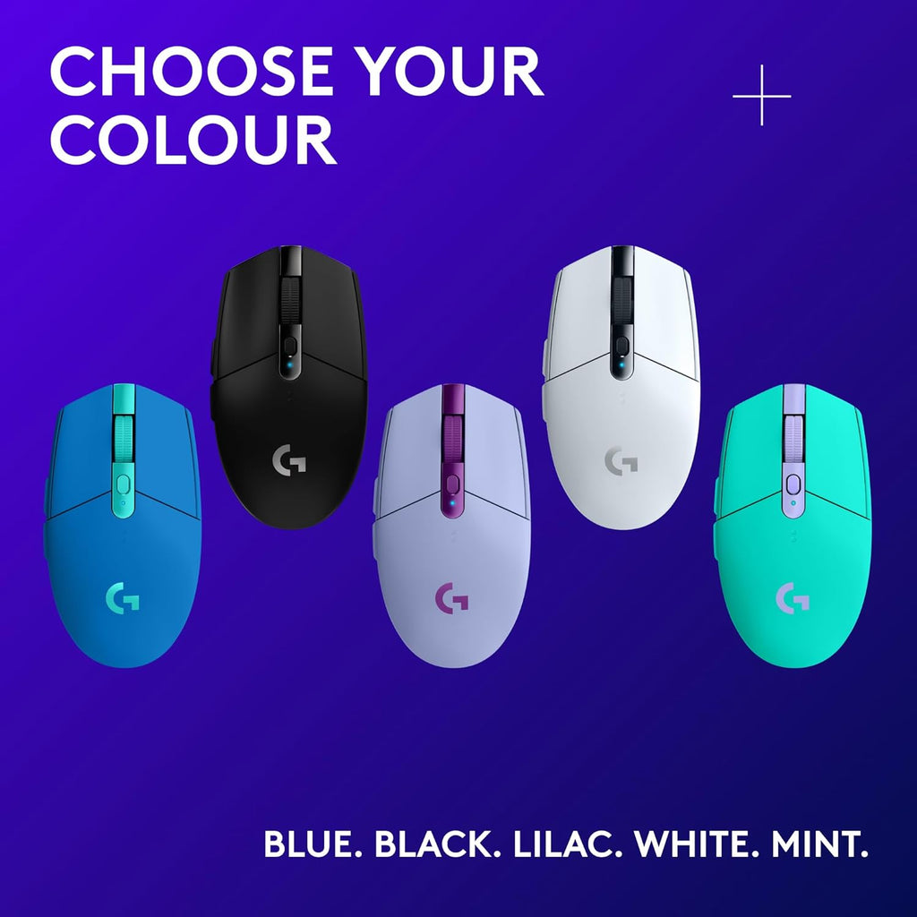 305 LIGHTSPEED Wireless Gaming Mouse, HERO 12K Sensor, 12,000 DPI, Lightweight, 6 Programmable Buttons, 250H Battery Life, On-Board Memory, Pc/Mac - Black