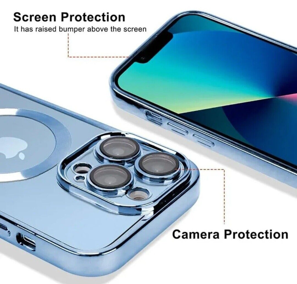 Magsafe with Lens Glass Case for Iphone 17 Pro Max 16Pro 17E 15 14 13 12 SE 2022