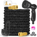 Expandable Garden Hose Pipe 100Ft - Water Hose with 10 Functions Gun and 3/4", 1/2" Brass Fittings, Kink-Free Flexible Garden Hose, 3 Layers of Latex in an Expanding Hose Design for Easy Use & Storage