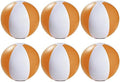 Pack of 6 Inflatable Colour Beach Ball Pool Game, Orange, 22Cm / 9"
