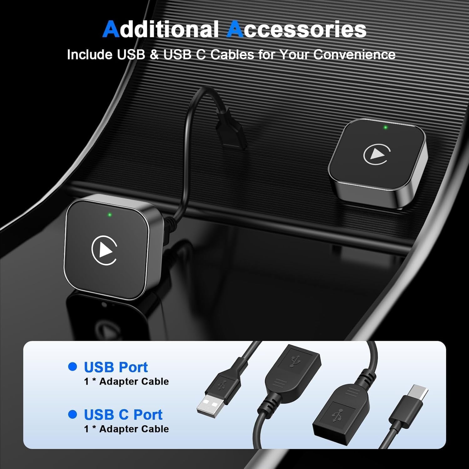 2025 Upgraded Wireless Carplay Adapter,Effortlessly Convert Wired to Wireless Carplay,Suitable for Cars with Carplay,Compatible with Iphone Ios 10+ & Android Auto,Mini&Stable Car Play Wireless Adapter