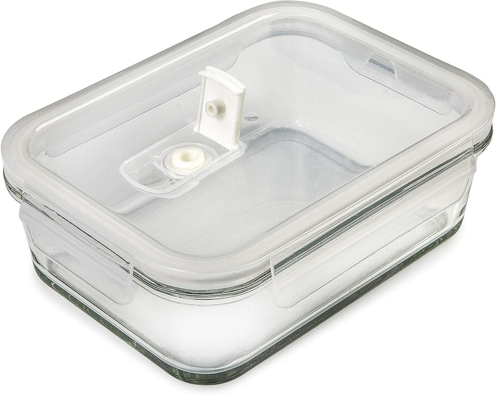 [5-Pack] Food Prep & Storage Glass Containers with Lids - Airtight Glass Meal Prep Containers Reusable (880 Millilitres - 1 Compartment)