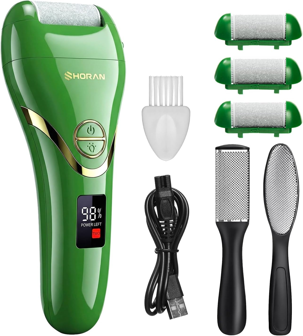 Electric Foot File Feet Hard Skin Remover, Professional Callus Remover Foot Grinder Pedicure Foot Care Utensil Cutters Accessories for Dead Skin Dry Skin, USB Rechargeable with 3 Replacement Rollers