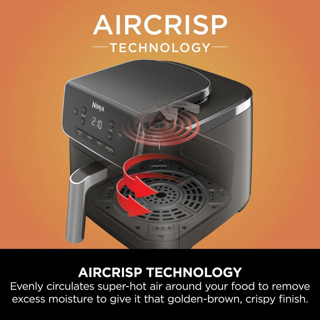 Air Fryer PRO 4.7L, Single Drawer, 4-In-1, Air Fry, Roast, Reheat, Dehydrate, Cooks 1-2 Portions, Digital, Cook from Frozen, Non-Stick Drawer & Crisper Basket, 2000W, Black AF140UKBRN
