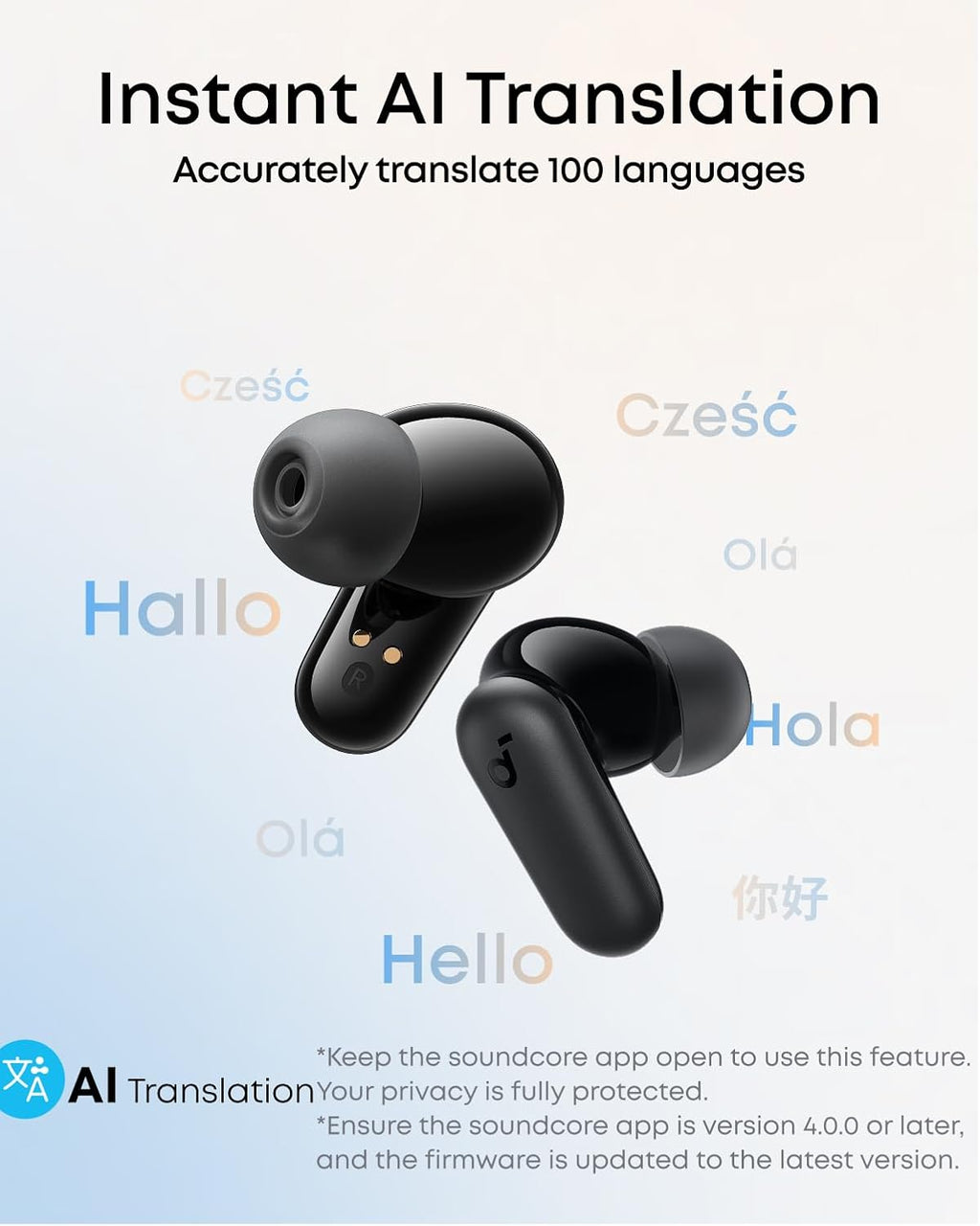 P30I by  Noise Cancelling Earbuds, Strong and Smart Noise Cancelling, Powerful Bass, 45H Playtime, 2-In-1 Case and Phone Stand, IP54, Wireless Earbuds, Bluetooth 5.4, App Control
