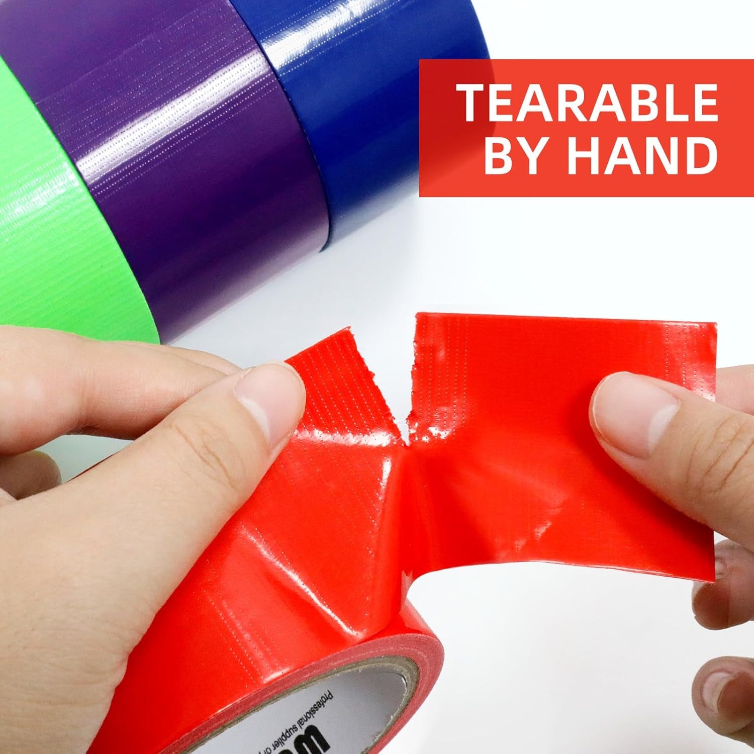 6 Colored Duct Tapes 50MM X 9.14M, Strong, Flexible, Waterproof and Tear by Hand, Multi Purposes Bright Colors Duct Tapes Great for DIY Art Kit Home School