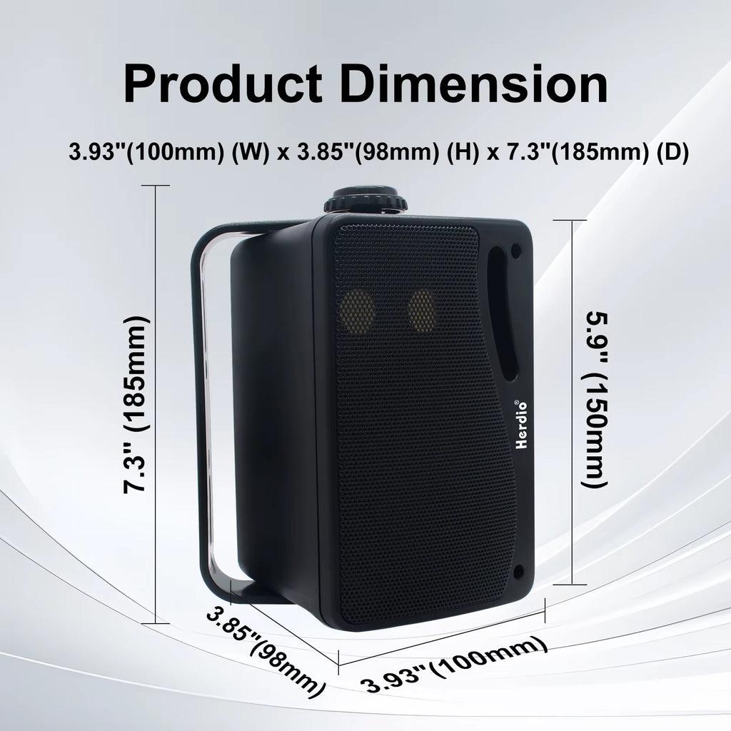 3.5'' Passive Outdoor Speakers Wired Waterproof 200W 3 Way Premium Mountable Wall Mount Speakers for Patio Marine Boat