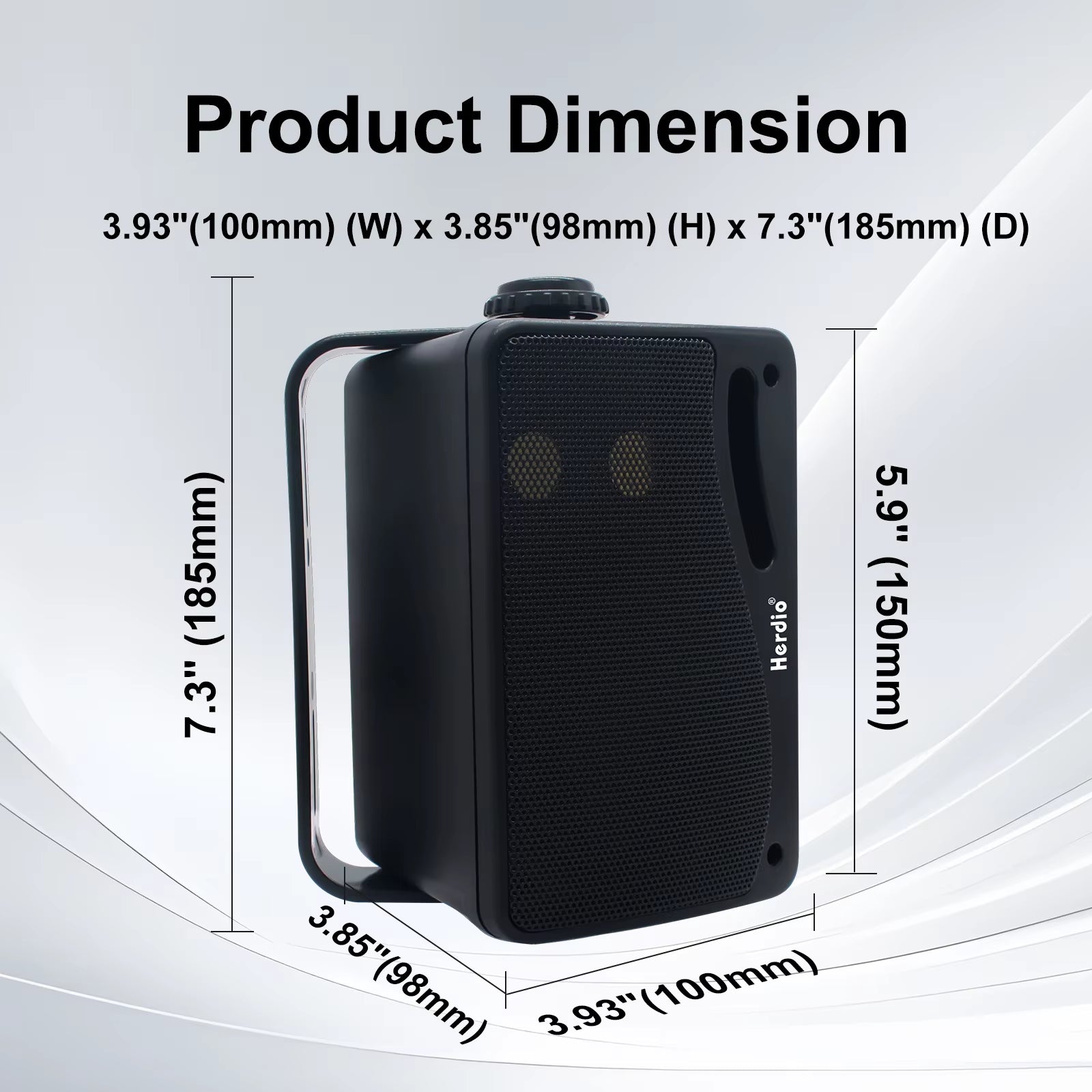 3.5'' Passive Outdoor Speakers Wired Waterproof 200W 3 Way Premium Mountable Wall Mount Speakers for Patio Marine Boat