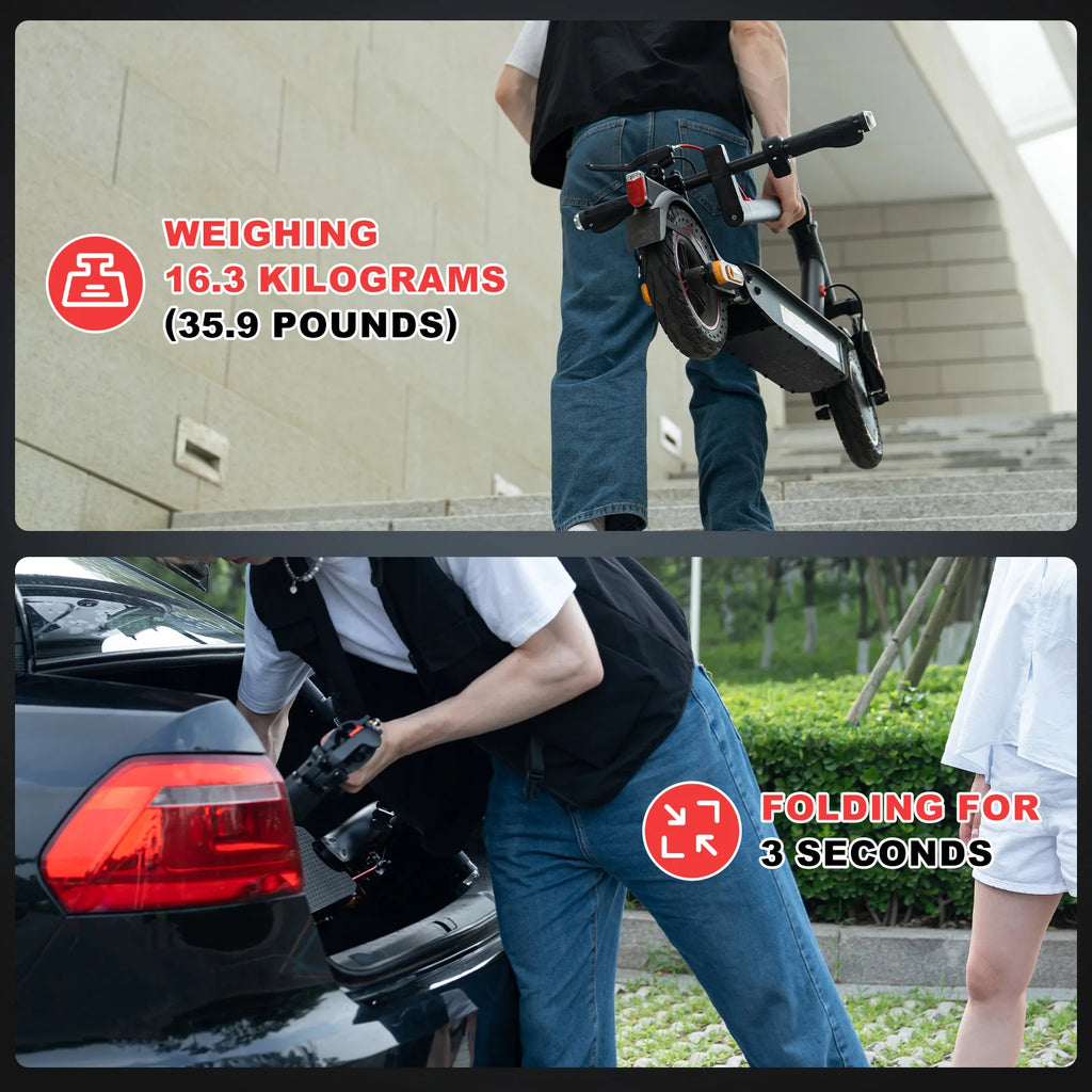 EV10K Pro Electric Scooter for Adults, 10" Foldable Scooter, App Control, 500W Motor, 410WH Battery, Max Speed 25