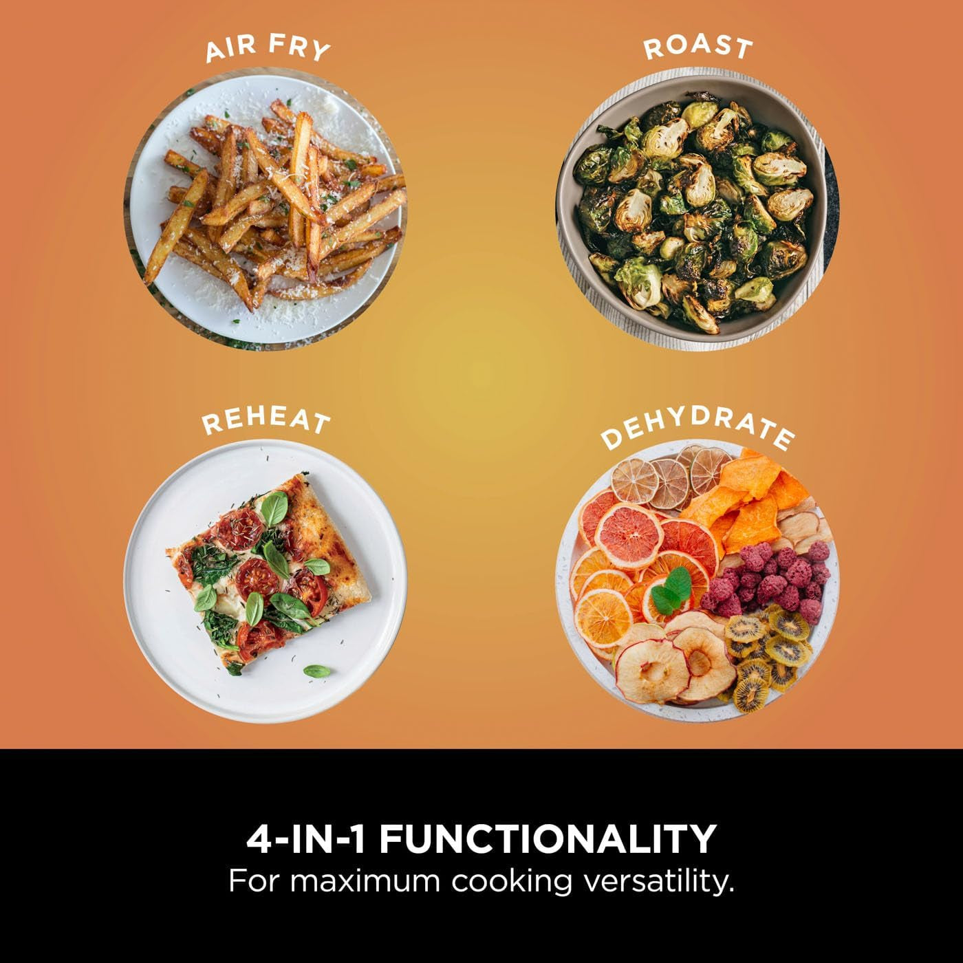 Air Fryer PRO 4.7L, Single Drawer, 4-In-1, Air Fry, Roast, Reheat, Dehydrate, Cooks 1-2 Portions, Digital, Cook from Frozen, Non-Stick Drawer & Crisper Basket, 2000W, Black AF140UKBRN