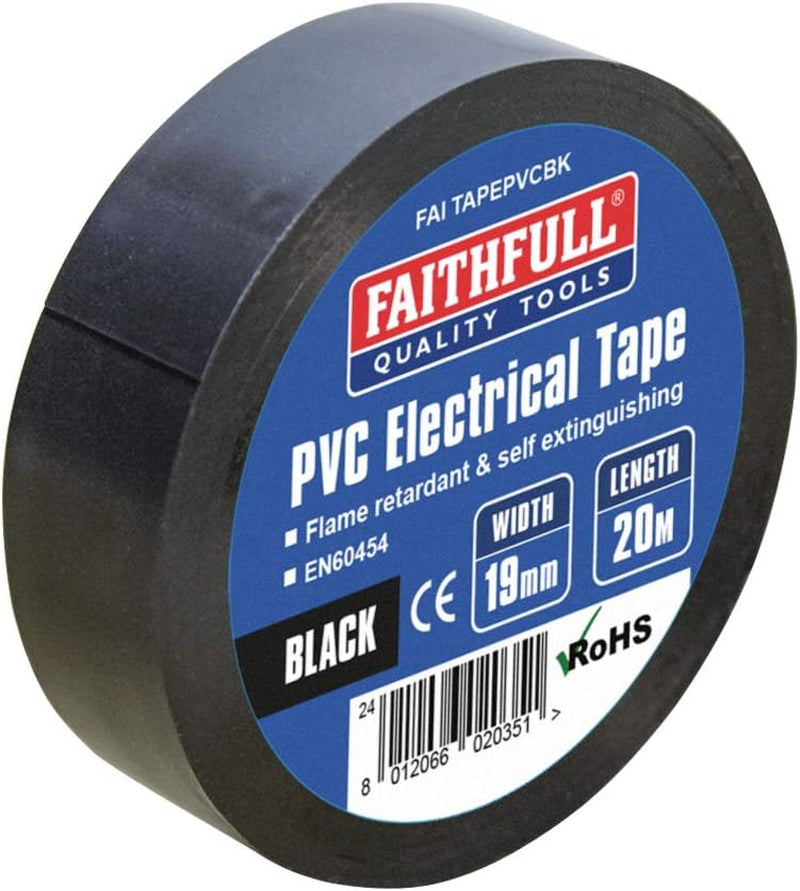 FAITAPEPVCBK Black PVC Electrical Tape 19 Mm X 20 M