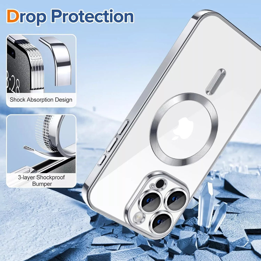 Magsafe with Lens Glass Case for Iphone 17 Pro Max 16Pro 17E 15 14 13 12 SE 2022