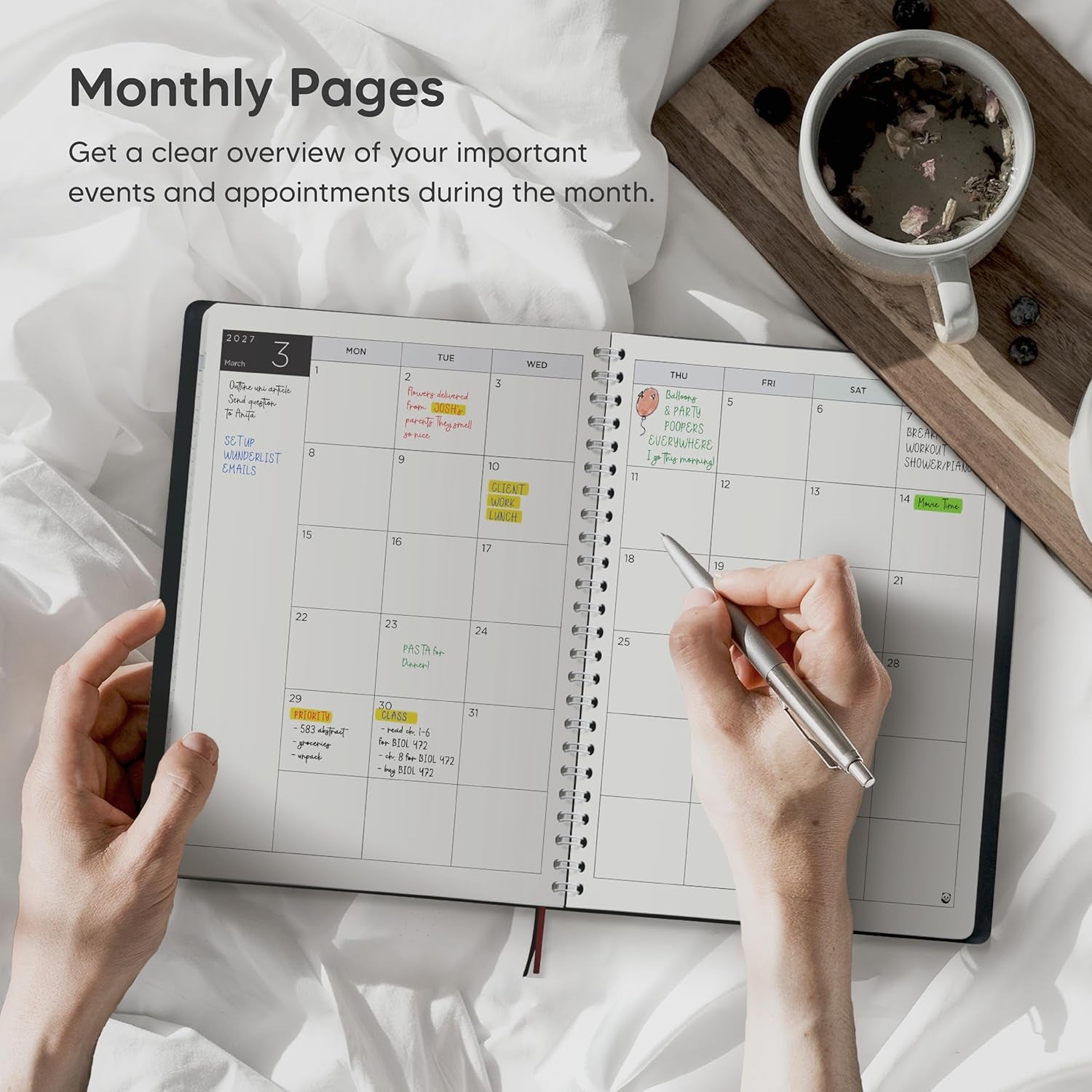 Academic Diary 2026-2027 by  - A5 Diary, Week to View - Softcover, 30 Minute Intervals Teacher Planner, Mid Year Work and Appointment Diary, July 2026 to August 2027
