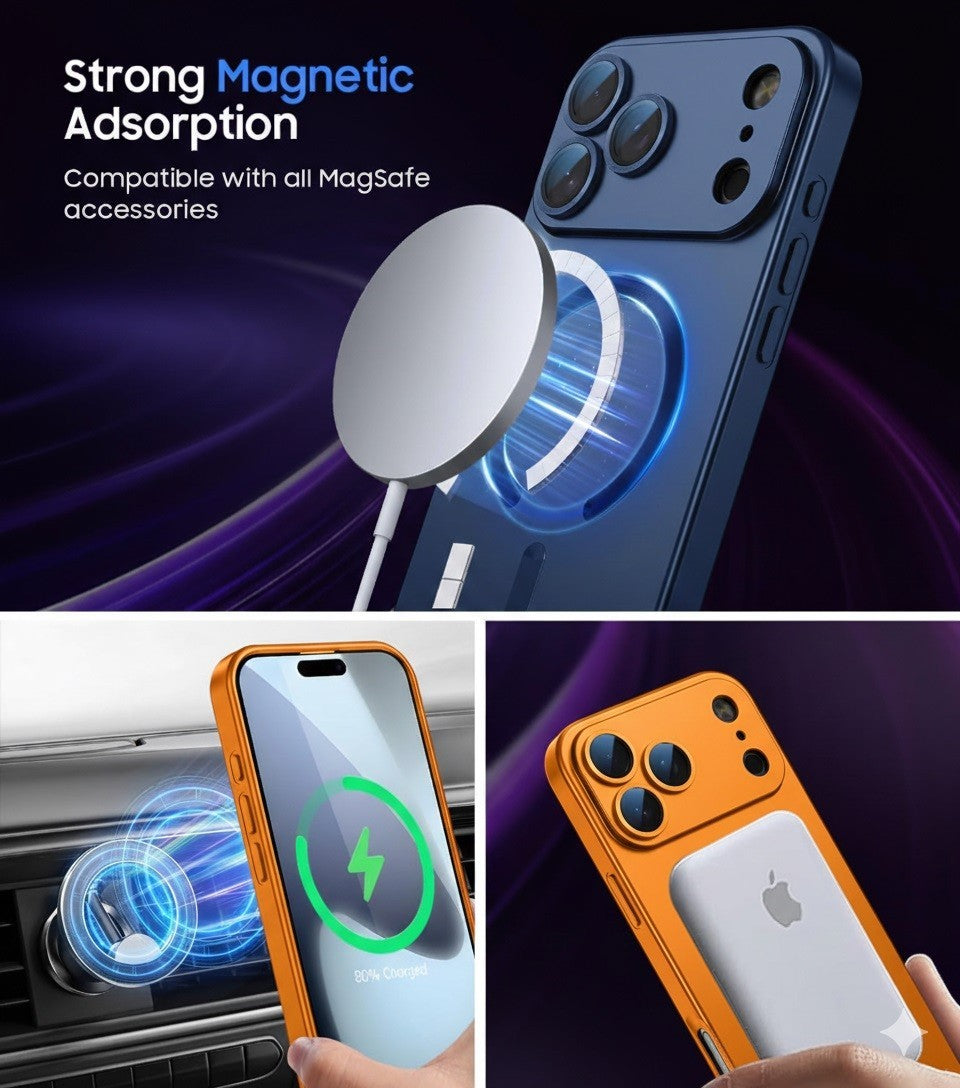 Magsafe Case for Iphone 17 Pro Max 16 Pro Max 17E 15 plus 14 13 12 SE Lens Glass
