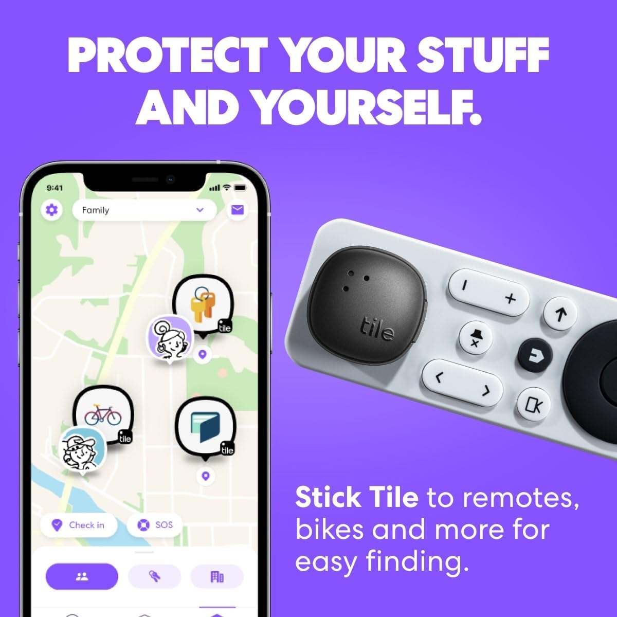 by  Sticker - Small Bluetooth Tracker, Remote Finder and Item Locator for Bikes, Glasses and More, Both Ios and Android Compatible, Phone Finder, Pack of 2 (Black)