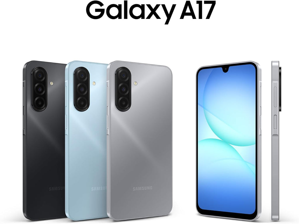Galaxy A17 4G, AI Smartphone, Slim 7.5Mm Frame, Large Screen Unlocked Phone, 50MP Camera, 128GB Storage, 4GB Memory, 5000 Mah Battery, Grey, 3 Year Extended Warranty (UK Version)