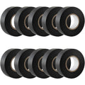 Black Electrical Tape, 19Mm X 20M, 10 Rolls of Strong Self-Adhesive PVC Insulation Tape for Insulating, Repairing and Protecting Electrical Wires