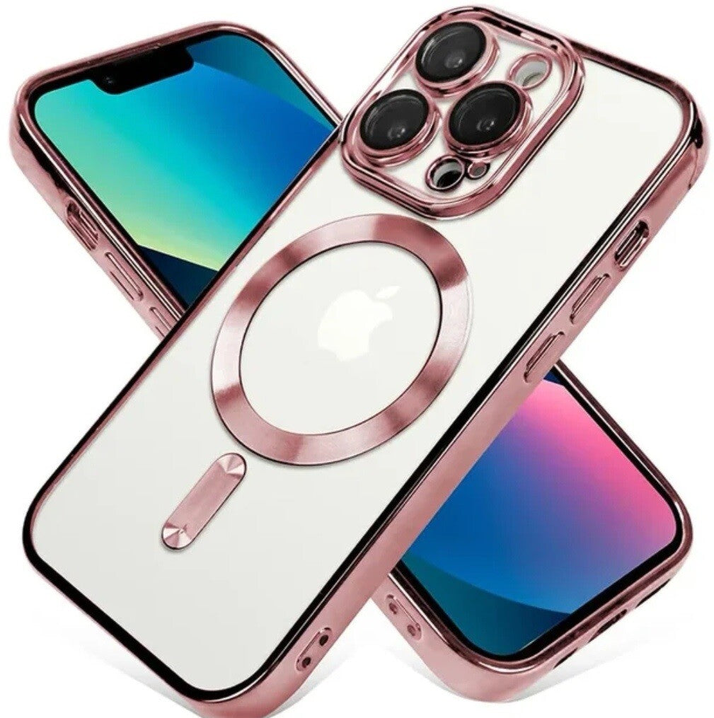 Magsafe with Lens Glass Case for Iphone 17 Pro Max 16Pro 17E 15 14 13 12 SE 2022
