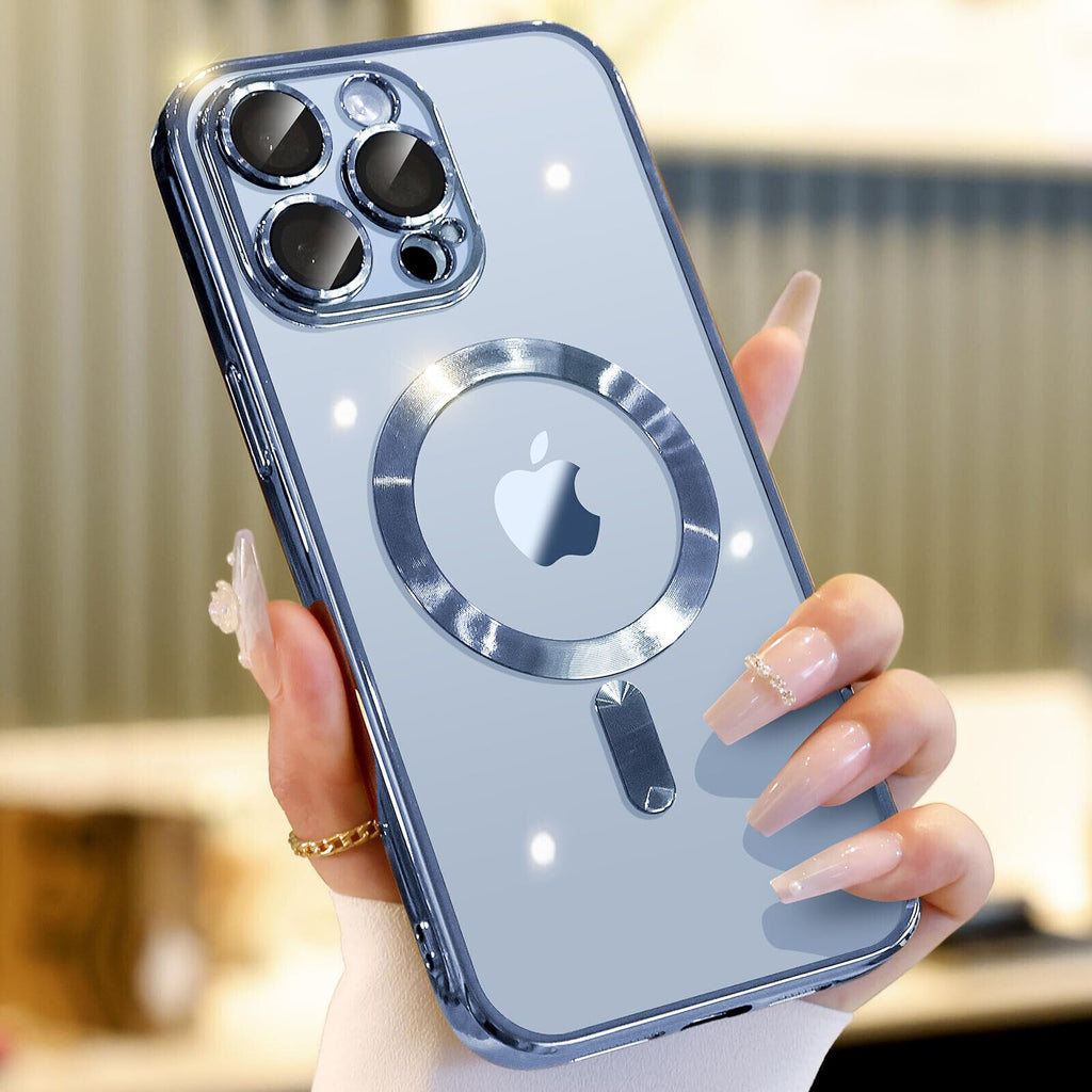 Magsafe with Lens Glass Case for Iphone 17 Pro Max 16Pro 17E 15 14 13 12 SE 2022