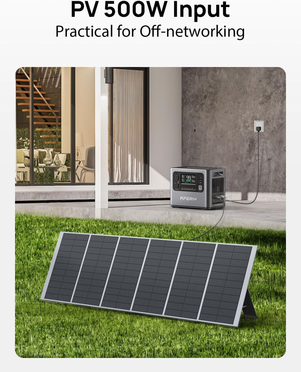Portable Power Station 2400W with 400W Solar Panel, 2048Wh Portable Power Station Lifepo4 230V AC Outlets, UPS, Solar Generator, Electric Generator for Rv/Camping/Home