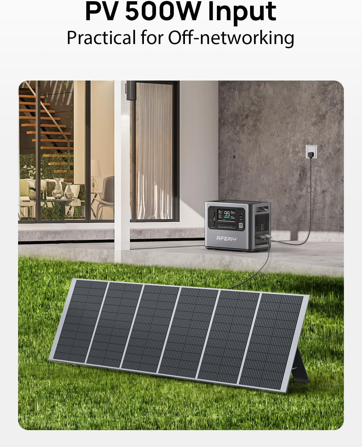 Portable Power Station 2400W with 400W Solar Panel, 2048Wh Portable Power Station Lifepo4 230V AC Outlets, UPS, Solar Generator, Electric Generator for Rv/Camping/Home