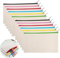 DIY Blank Fabric Bag,12 Pieces Pencil Case for Painting,Bag for Painting Children,Canvas Cosmetic Bag, Pencil Case for Work School Travelling, 21 X 12 Cm