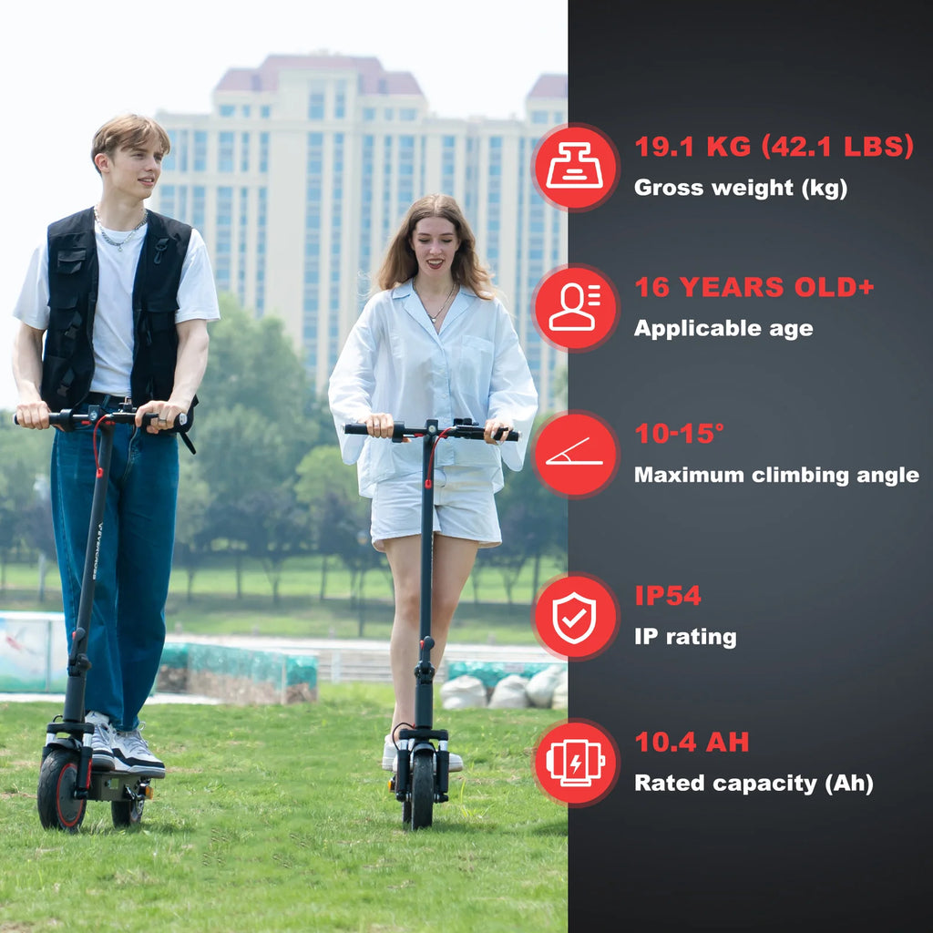EV10K Pro Electric Scooter for Adults, 10" Foldable Scooter, App Control, 500W Motor, 410WH Battery, Max Speed 25
