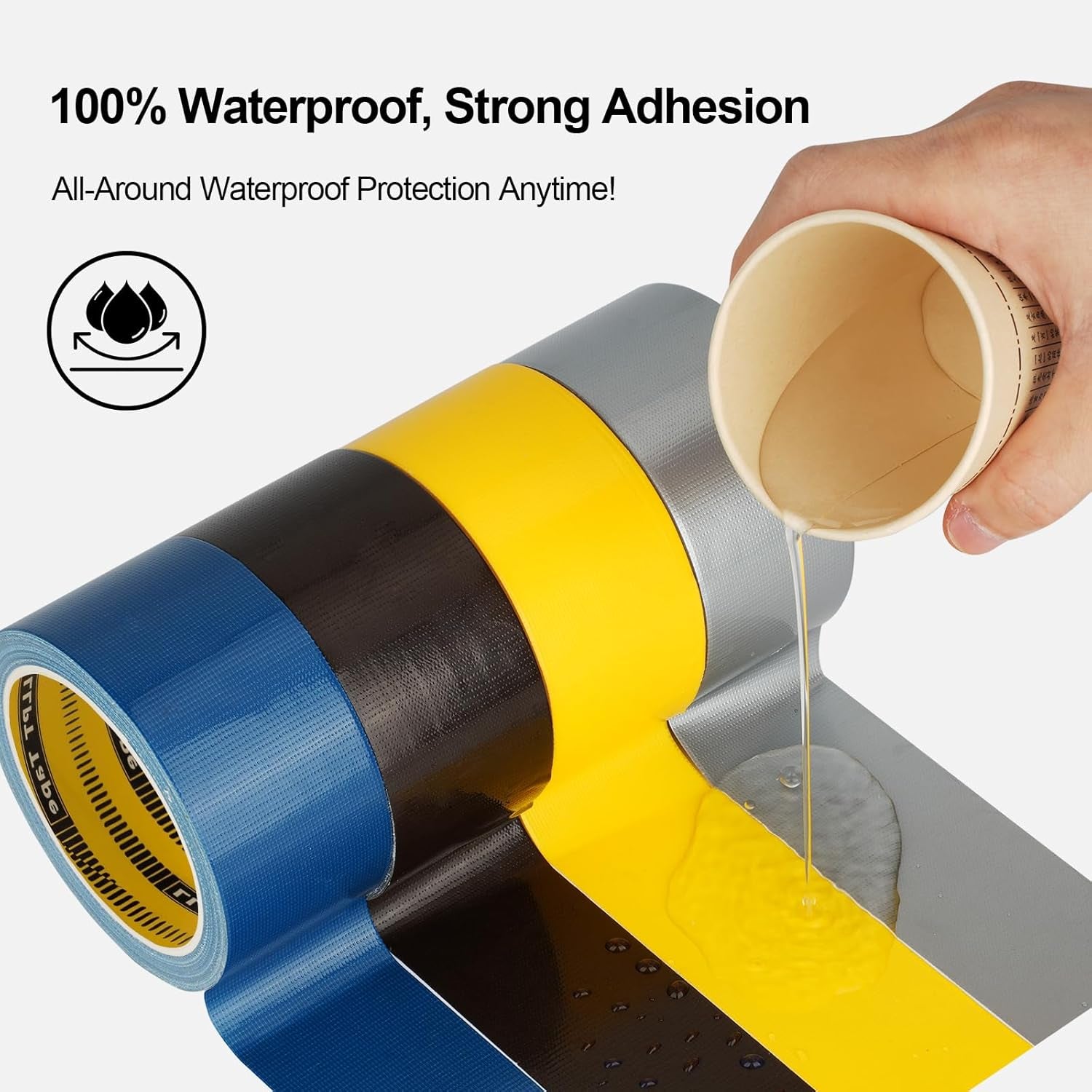 Duct Tape | 6 Packs | 50MM X 9M | Assorted Color - Blue Pink Yellow Green Orange Red | Fabric Gaffer Tape | Heavy Duty Waterproof Cloth Repair Tape | for DIY Indoor Outdoor Use()
