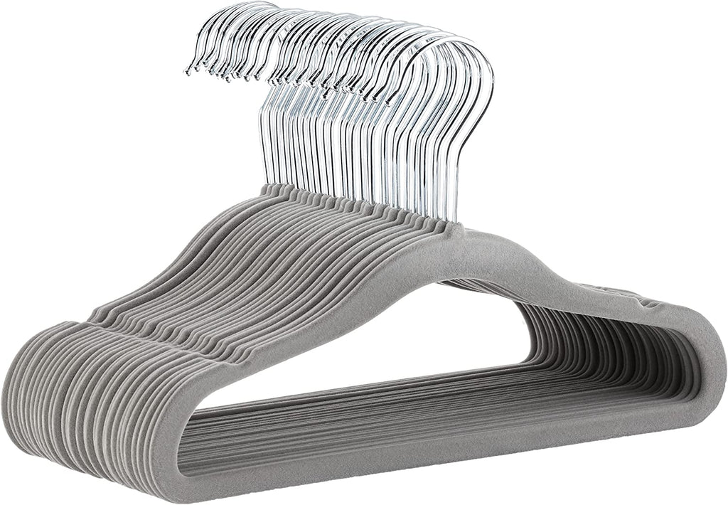 Velvet Non-Slip Clothes Hangers for Babies and Toddlers  Kids, 29.5Cm (11.6Inch), Pack of 30 Pieces, Blue