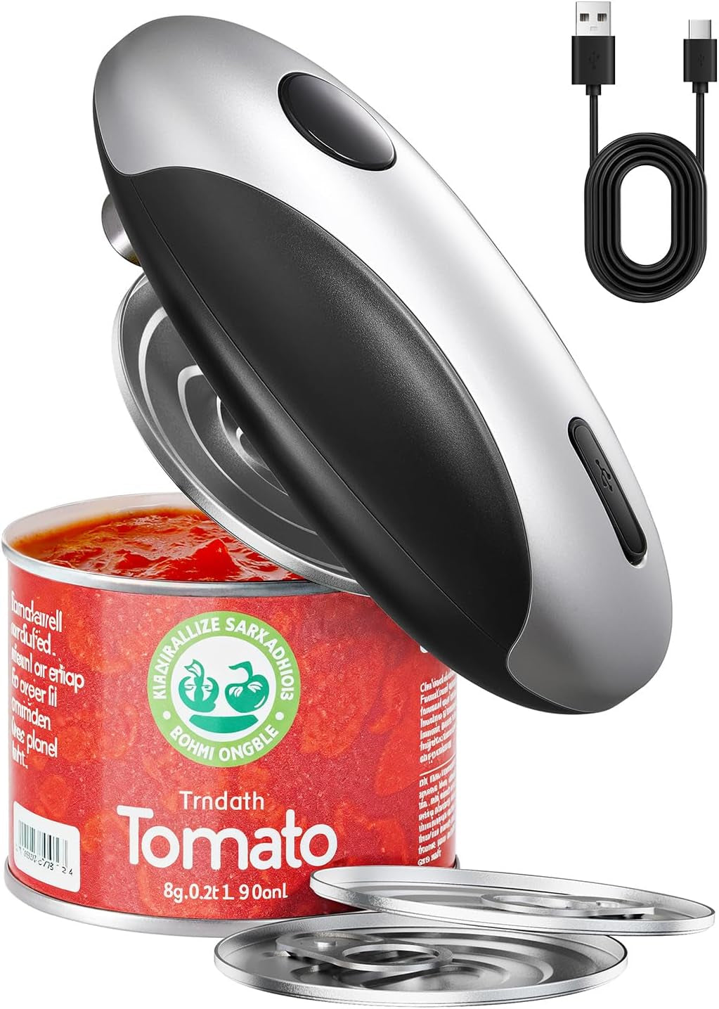 Rechargeable Electric Can Opener - Smooth Edge, One-Touch Automatic Can Opener for Seniors & Arthritis, Hands-Free Can Openers for Kitchen, Type-C Fast Charge, Compact Portable Can Openers