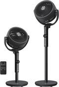 Standing Fan for Bedroom, 20 Db Quiet Pedestal Fan with Remote, Cooling Air Circulator, 120°+135° Oscillating, 15 Speeds, 15 H Timer, 3 Modes, Adjustable Height, Ink Black XFC002B1UK