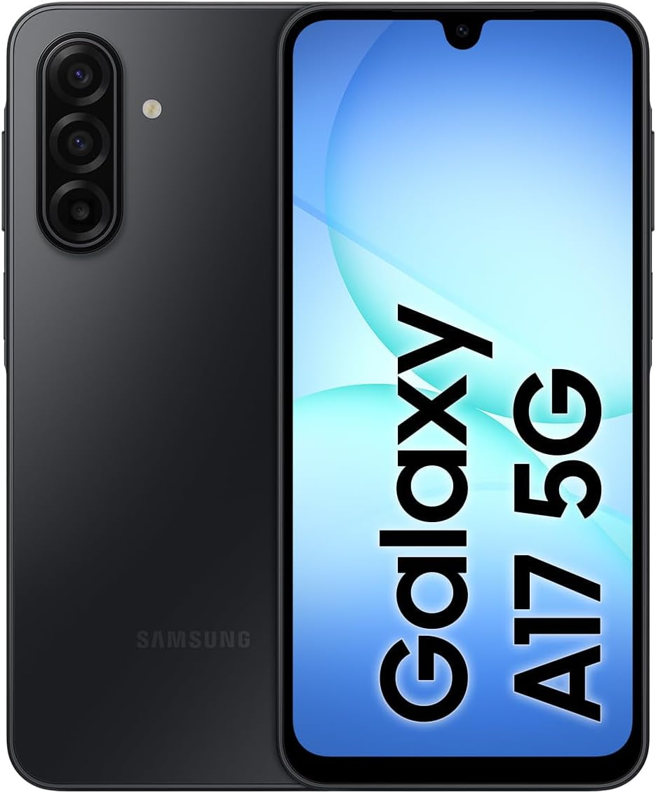 Galaxy A17 5G, AI Smartphone, Slim 7.5Mm Frame, Large Screen, 50MP Camera, 128GB Storage, 4GB Memory, 5000 Mah Battery, Black, 3 Year Extended Warranty (UK Version)