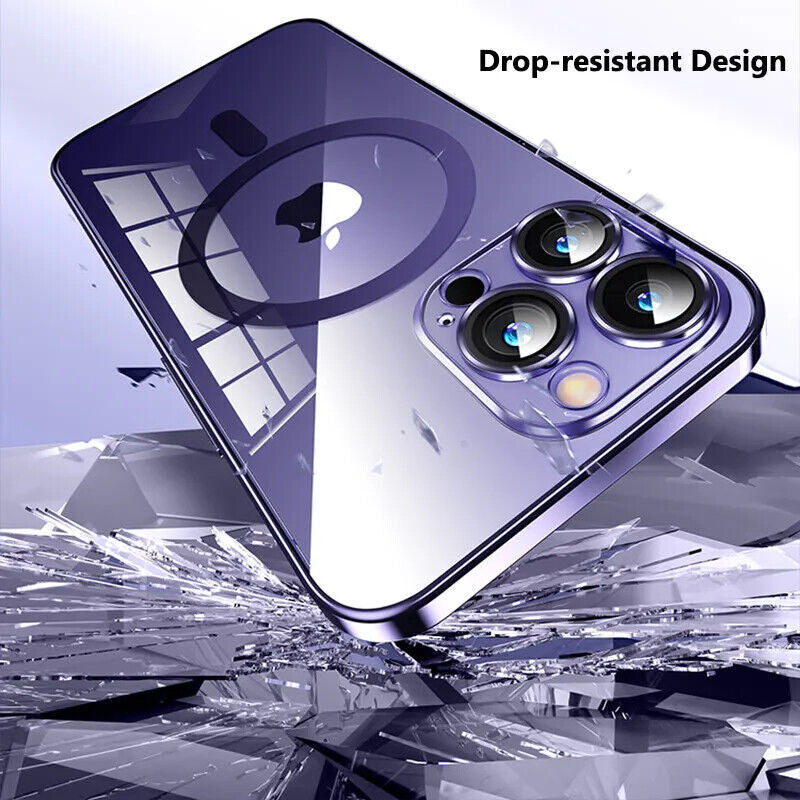 Magsafe with Lens Glass Case for Iphone 17 Pro Max 16Pro 17E 15 14 13 12 SE 2022