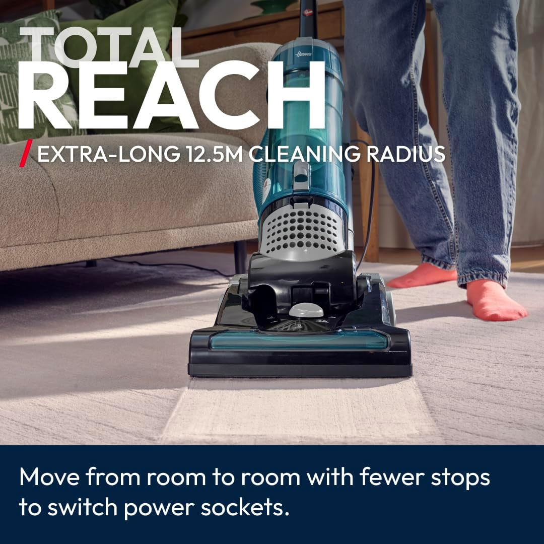 TH31B002001 Breeze Evo Bagless Pets Upright Vacuum Cleaner, 18/8 Stainless Steel, 850 W, 3 Liters, Black/Turquoise