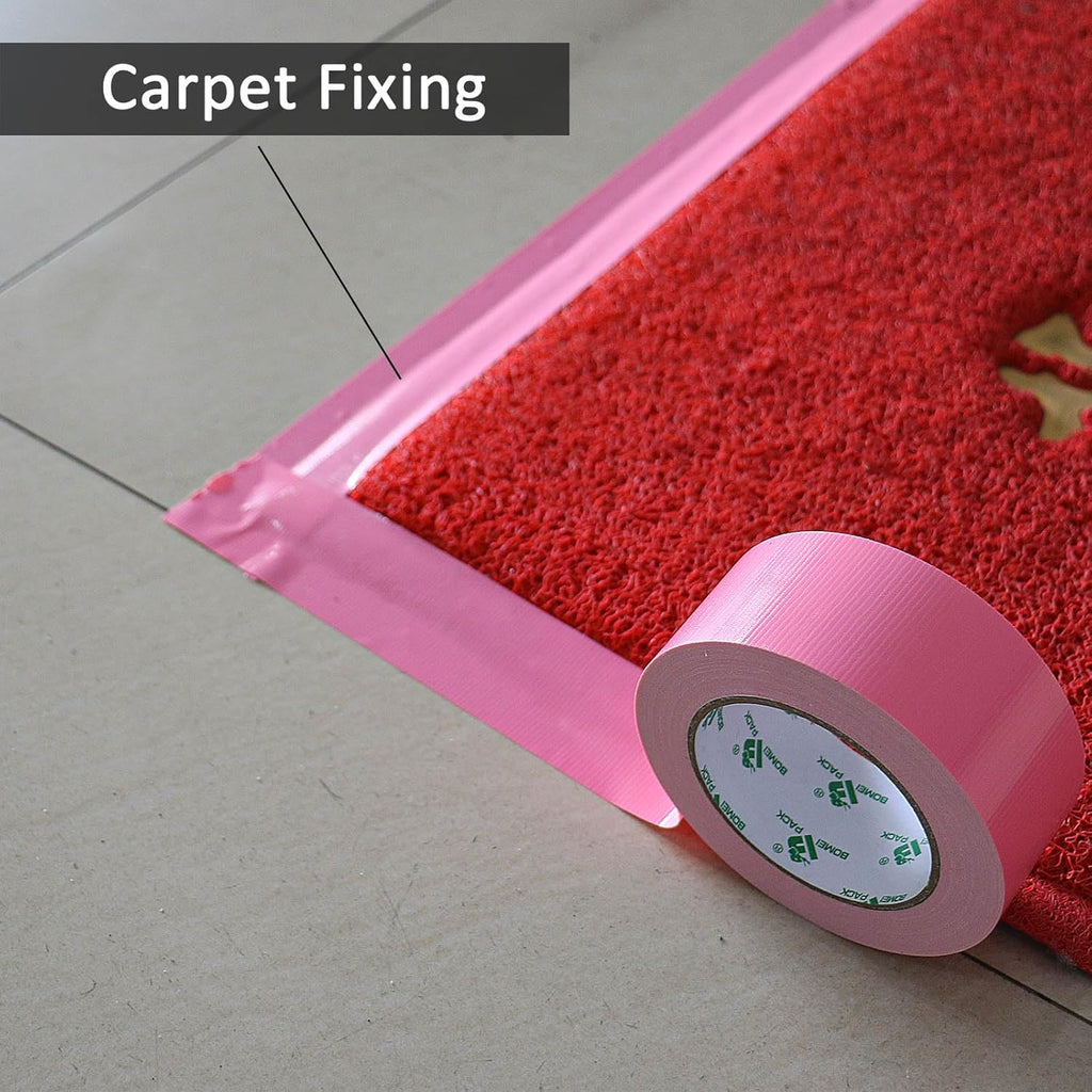 2 Packs Pink Duct Tape Reinforced Cloth Gaffer Tape 48 Mm X 30 Y,230 Mic Thick Sticky for Pipeline Ducts Fixing Repairing,Heavy Duty Moving Boxes Sealing,Bundling,Strapping,Labeling