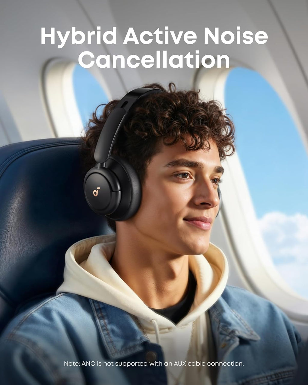 Q30 by , Hybrid Active Noise Cancelling Headphones with Travel Pouch, Multiple Modes, Hi-Res Audio, Custom EQ via App, 50H Playtime, Comfortable Fit, Bluetooth, Multipoint Connection