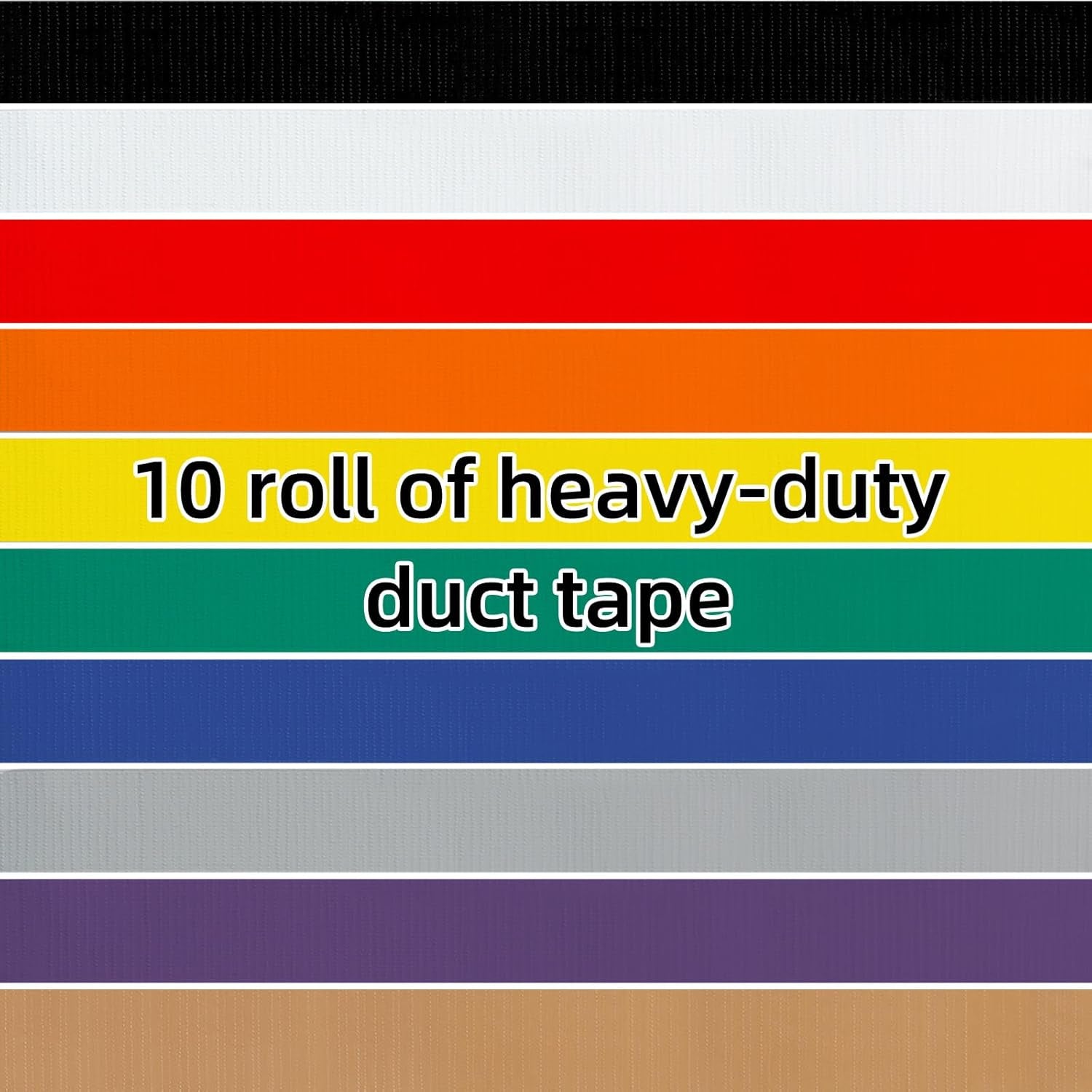 10 Rolls Mixed Color Duct Tape -19Mm X 9.14M | Heavy Duty Strong Adhesive Duct Tape for DIY, Repair, Indoor/Outdoor, Craft