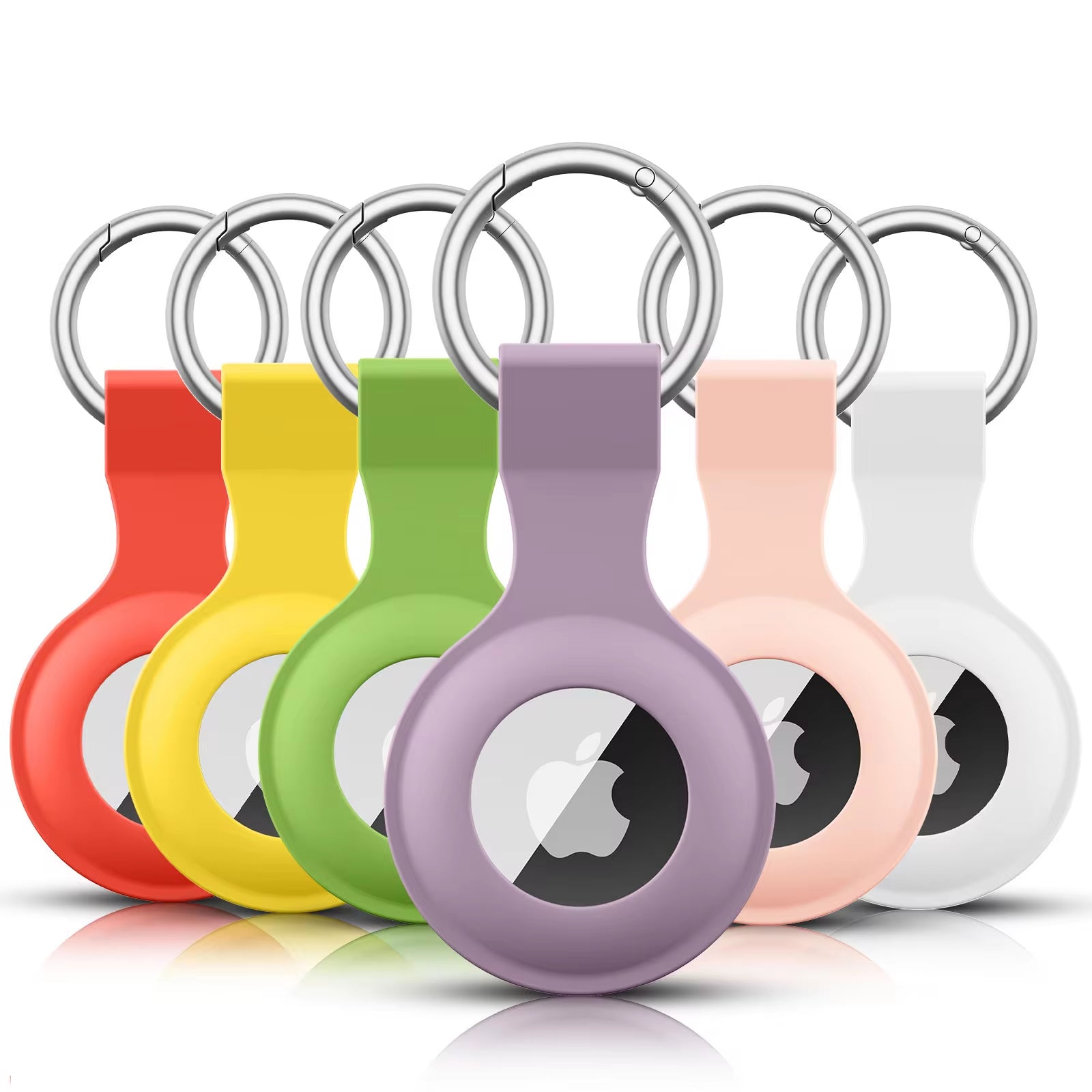 Silicone Case for Apple Airtags Cover Protective Shell Tracker Accessories Anti-Scratch Sleeve Keychain for Apple Air Tag Case