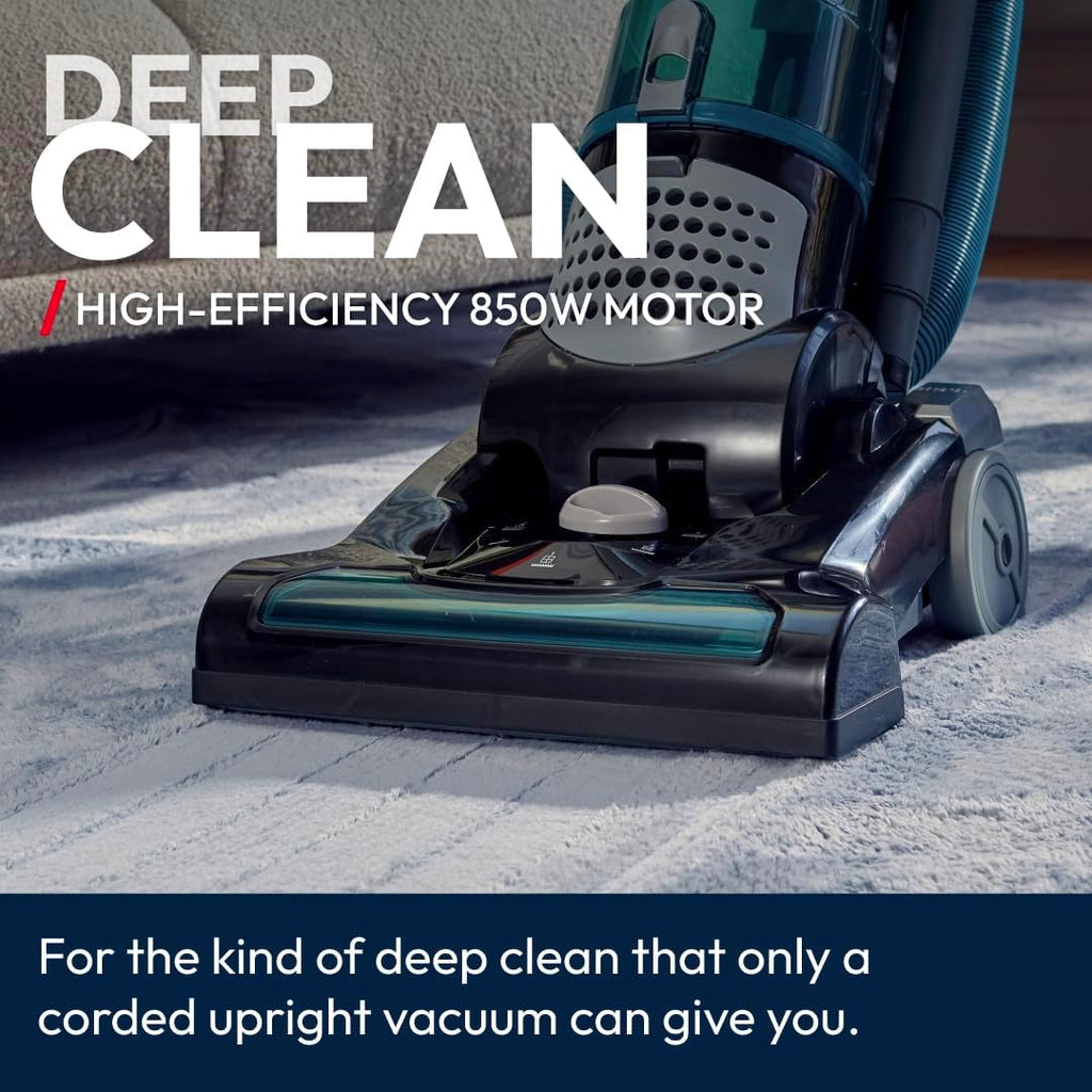 TH31B002001 Breeze Evo Bagless Pets Upright Vacuum Cleaner, 18/8 Stainless Steel, 850 W, 3 Liters, Black/Turquoise