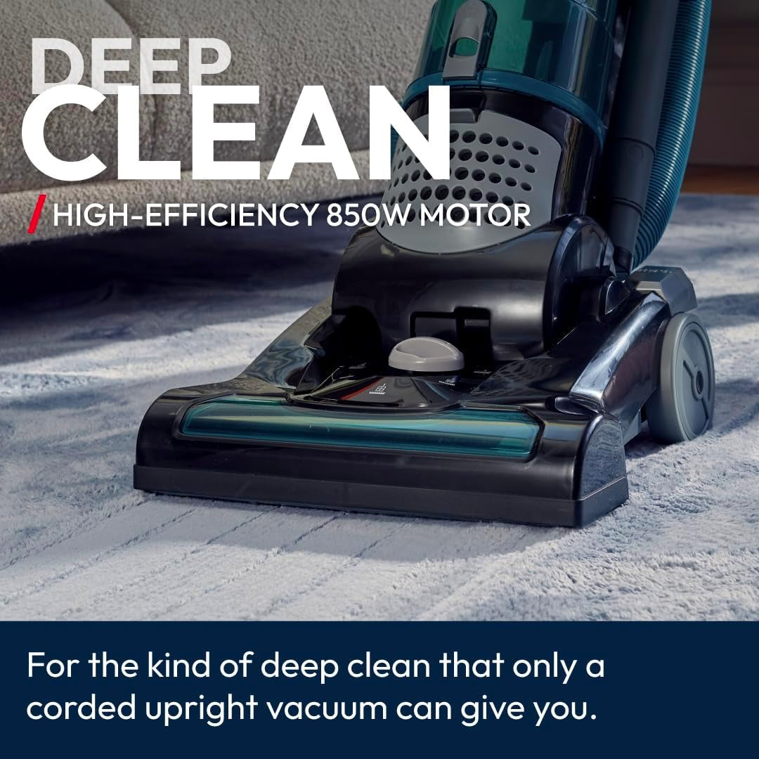 TH31B002001 Breeze Evo Bagless Pets Upright Vacuum Cleaner, 18/8 Stainless Steel, 850 W, 3 Liters, Black/Turquoise