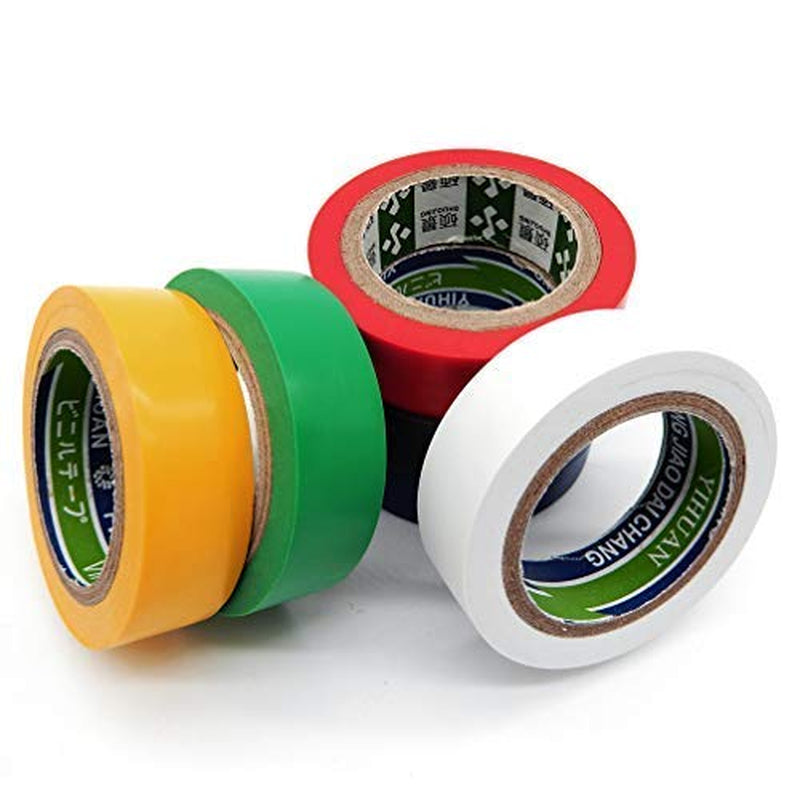 6 Pack Mixed Colour Electrical Insulation Tape Adhesive Gaffer PVC Tape 10M X 17MM (32.8 Feet X 0.67 Inches)