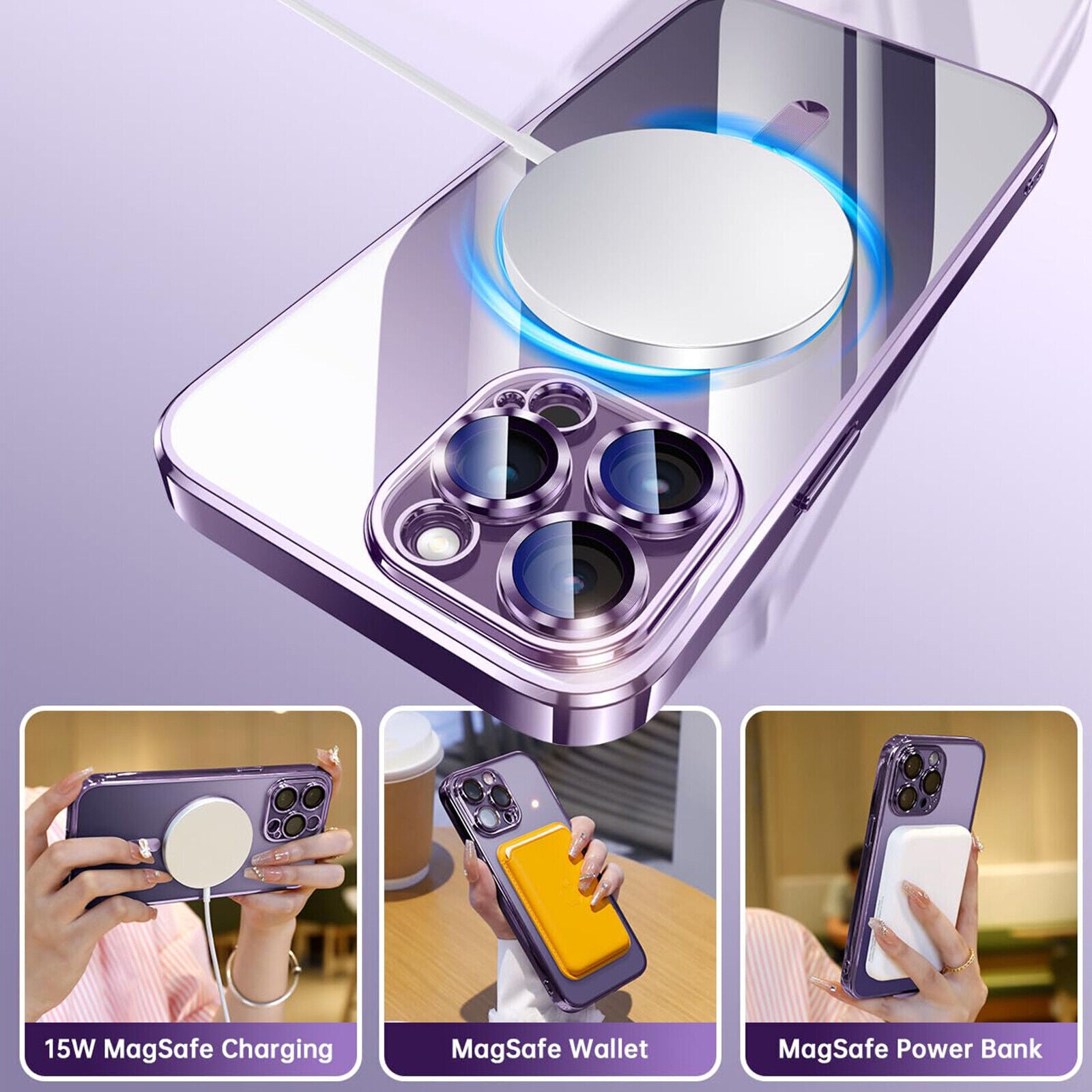 Magsafe with Lens Glass Case for Iphone 17 Pro Max 16Pro 17E 15 14 13 12 SE 2022